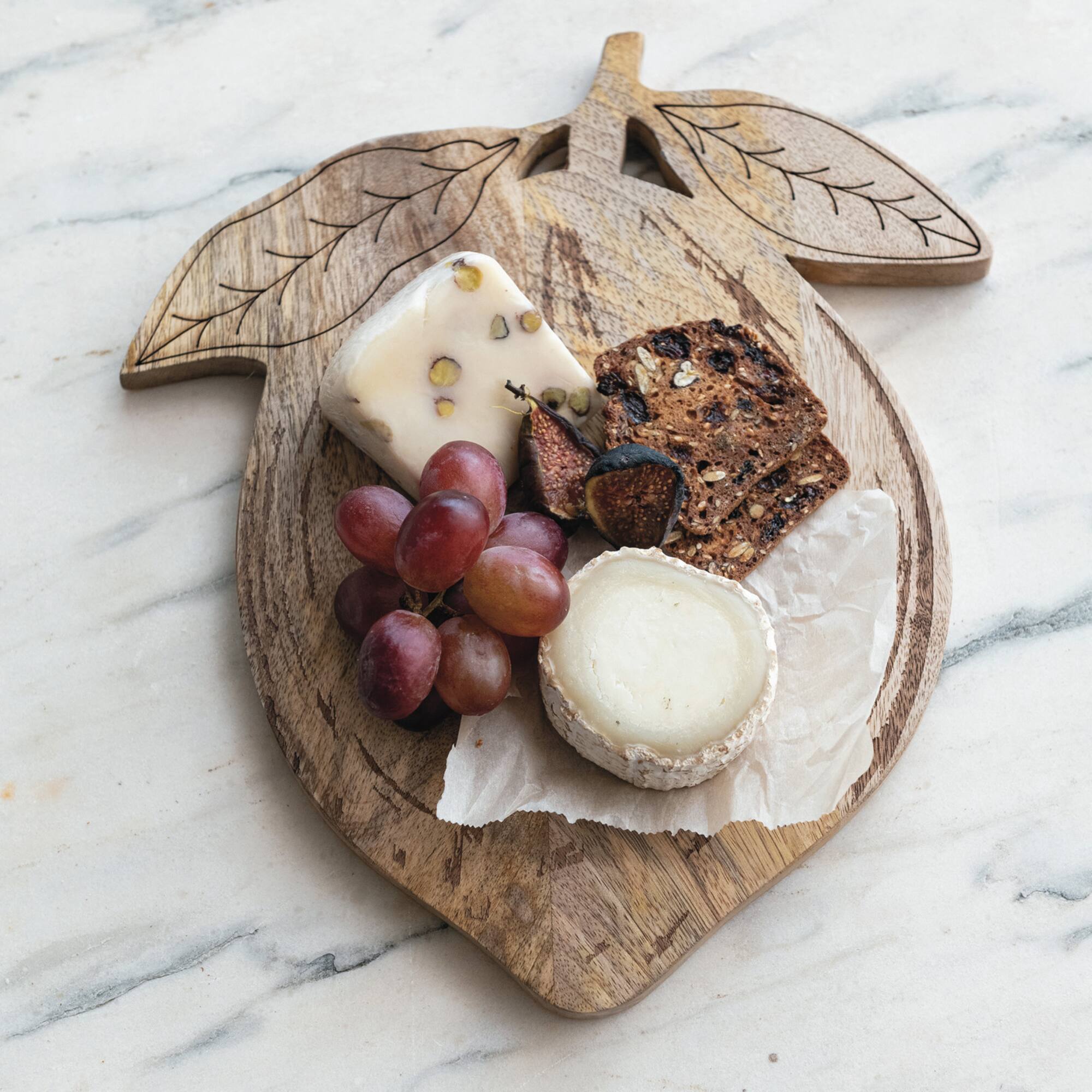 Hello Honey® 10.75" x 12.5" Citrus Charm Mango Wood Cheese Board